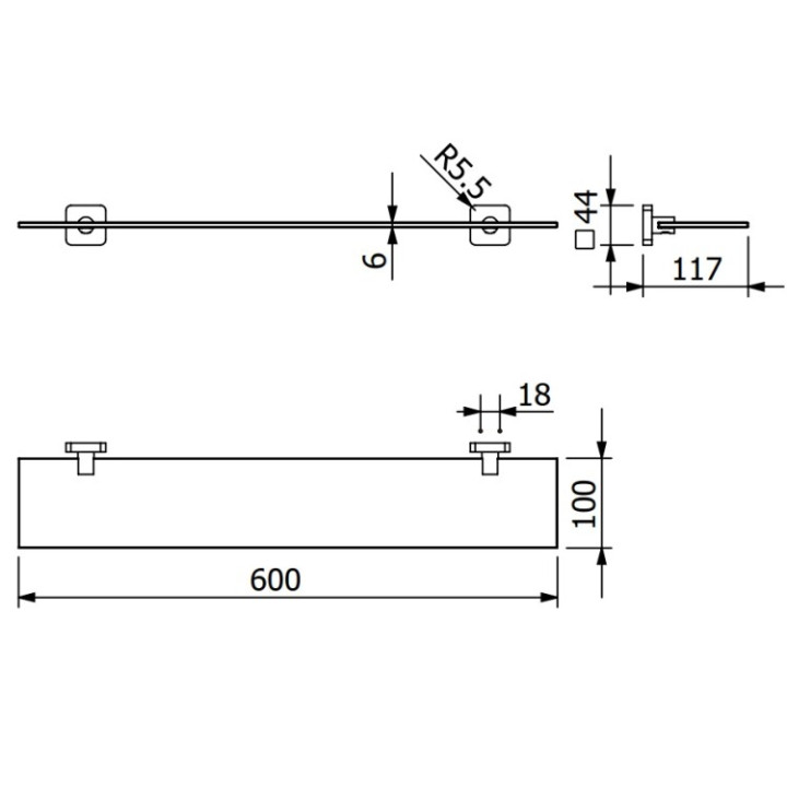 Kludi 2597353 VELA S полка для ванны белая