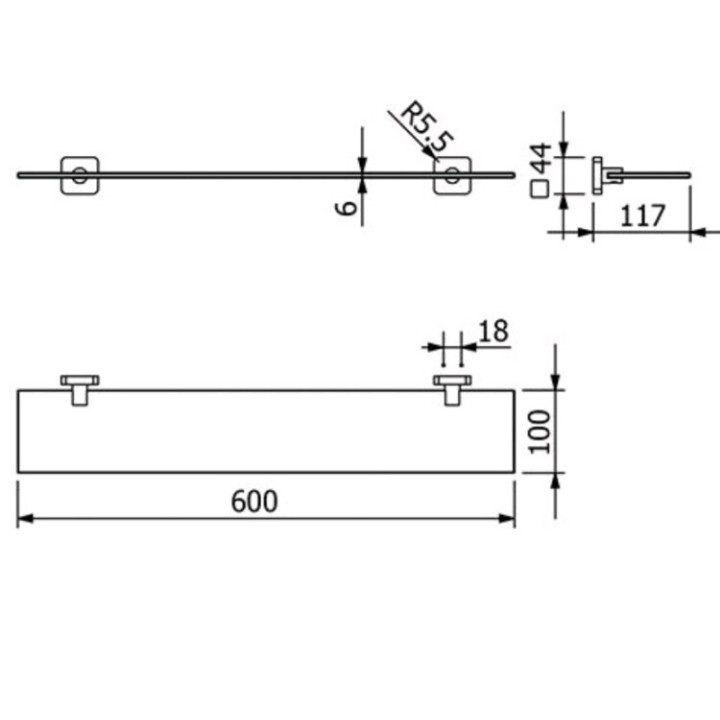 Kludi 25973N5 полка для ванны 60x11.7 см никель