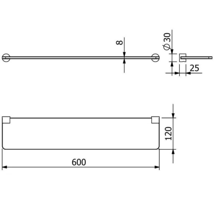Kludi 58973N5 полка для ванны 60x12 см