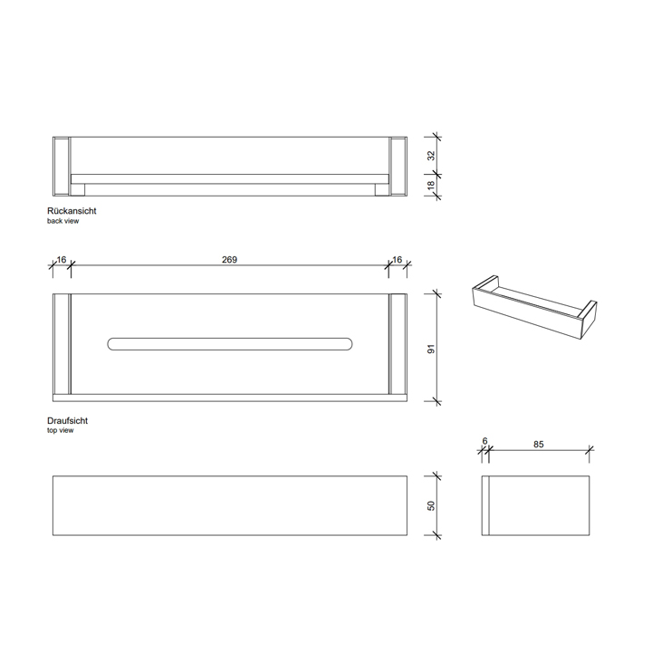 Decor Walther 0593734 полка 30x9 см Satin Nickel
