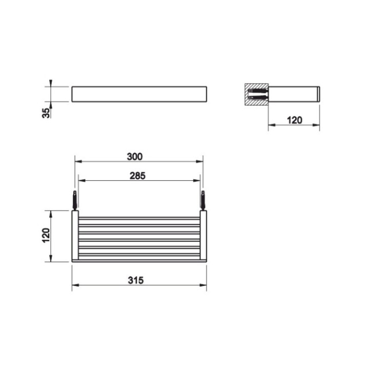 Gessi 20947#031 полка для ванны 30x12 см