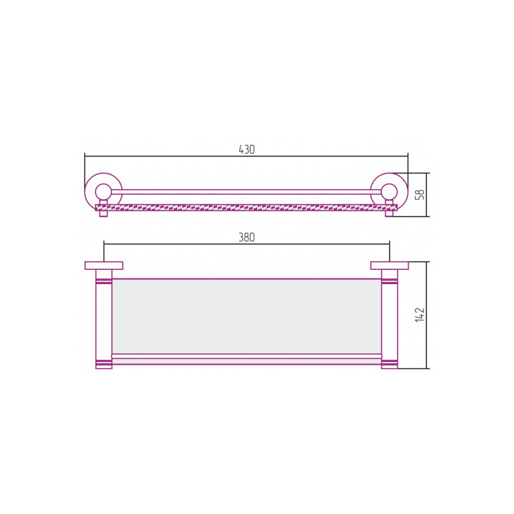 Сунержа 03-3004-0400 полка для ванны, золото