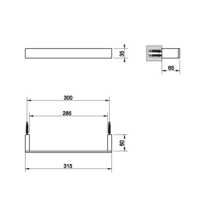 Gessi 20897#031 полотенцедержатель, 30 см, сталь