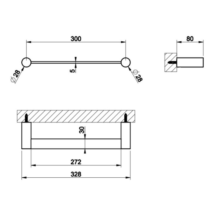 Gessi 54797#707 полотенцедержатель 32.8 см