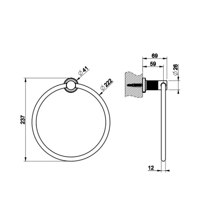 Gessi 58509#187 полотенцедержатель кольцо, бронза