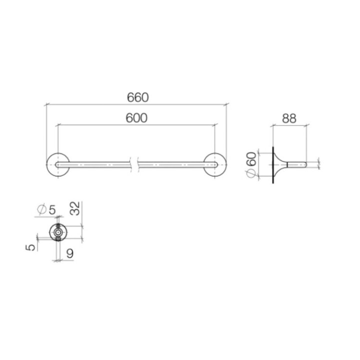 Dornbracht 8306080900 полотенцедержатель 66 см