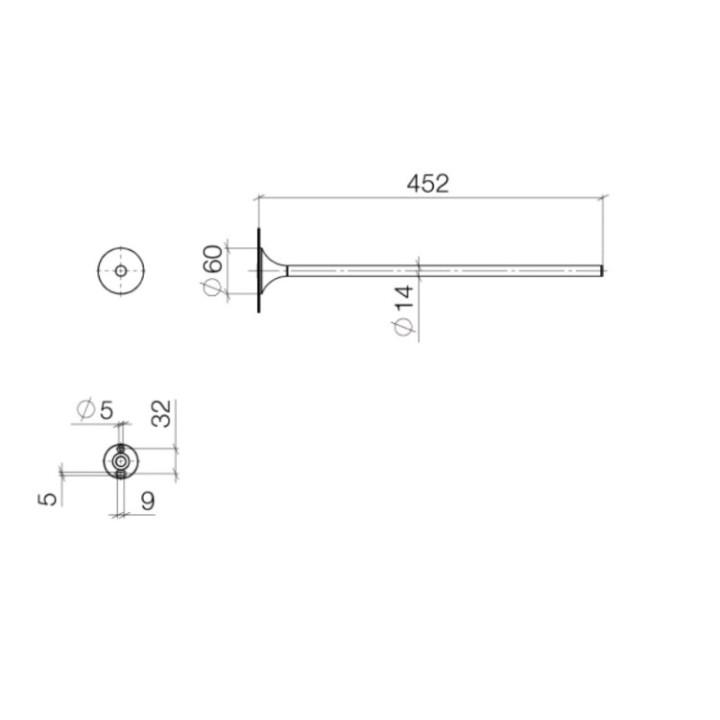 Dornbracht 8321180900 полотенцедержатель 6 см сталь