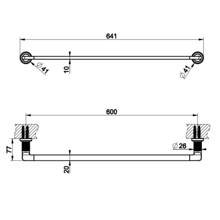 Gessi 58503#707 полотенцедержатель Inciso 64.1 см