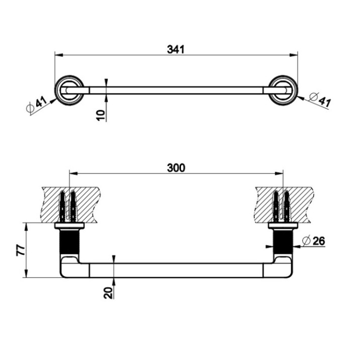Gessi 58497#706 полотенцедержатель Black Metal PVD