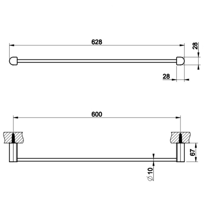 Gessi 59403#727 полотенцедержатель Rilievo