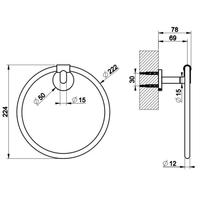 Gessi 63809#726 полотенцедержатель кольцо
