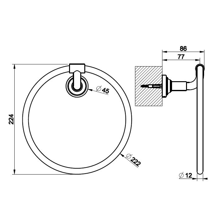 Gessi 65509#726 полотенцедержатель бронза