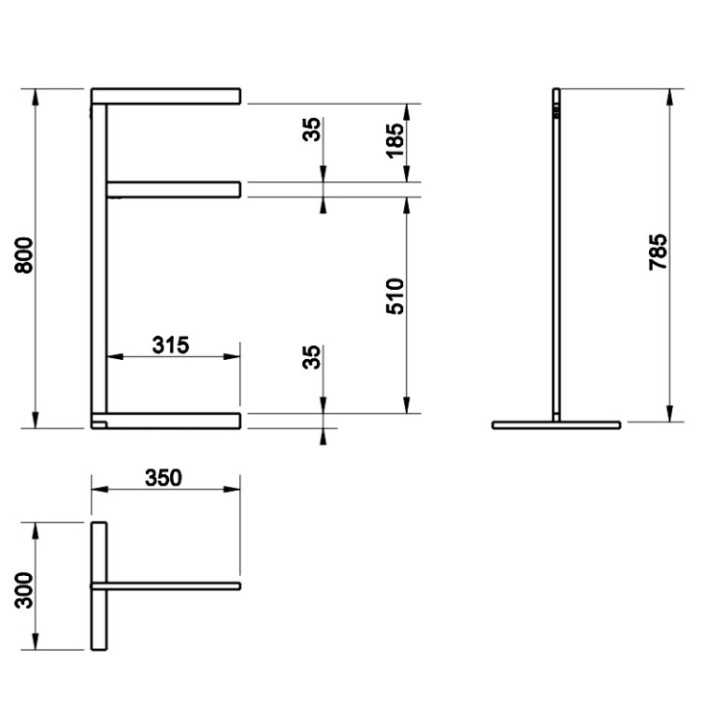 Gessi Rettangolo 20939#735 полотенцедержатель 35 см
