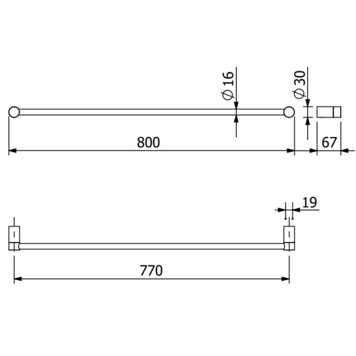 Kludi 58961N5 полотенцедержатель VELA R 80 см