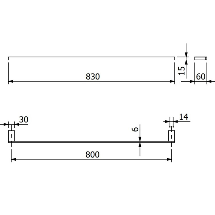 Kludi 3196105 полотенцедержатель VELA C 83 см