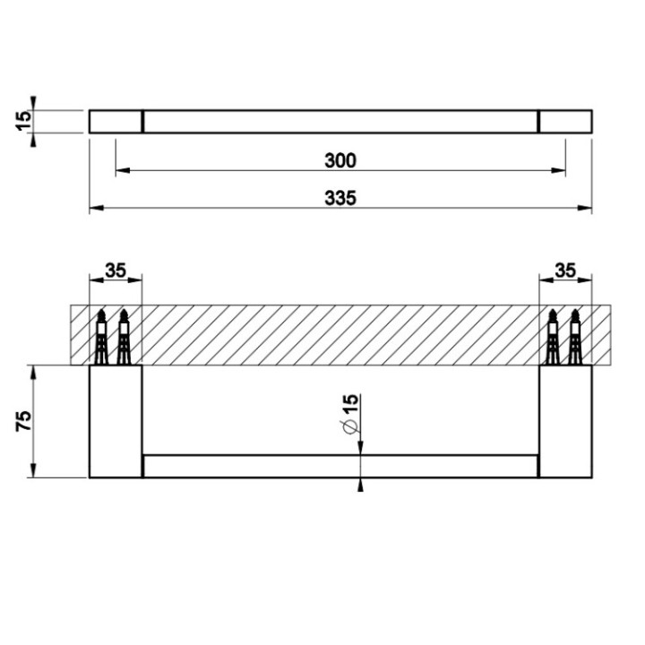 Gessi 66500#707 полотенцедержатель Origini 33.5 см