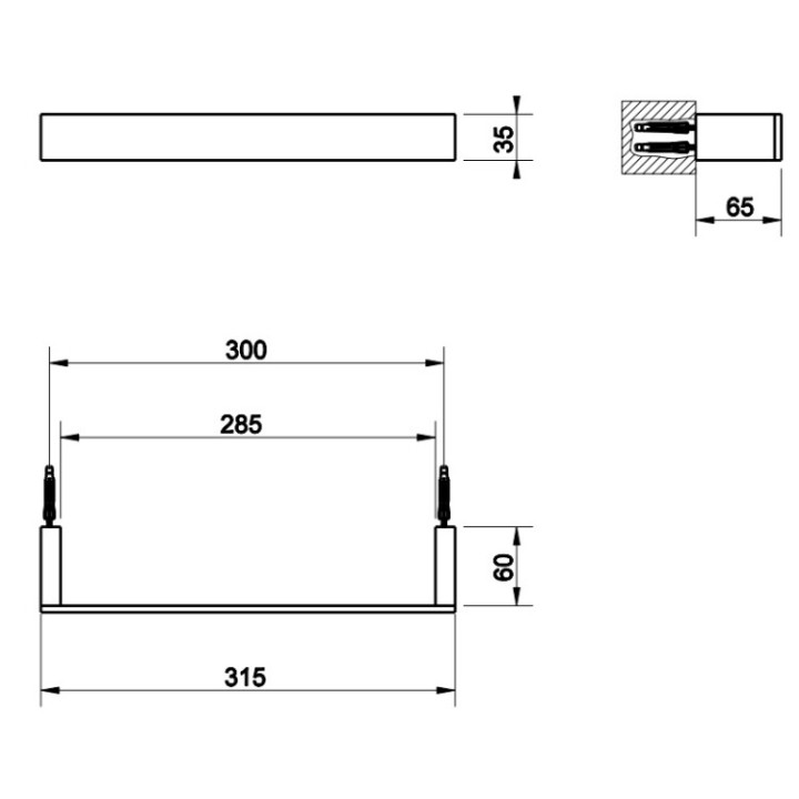 Gessi 20897#710 полотенцедержатель Rettangolo