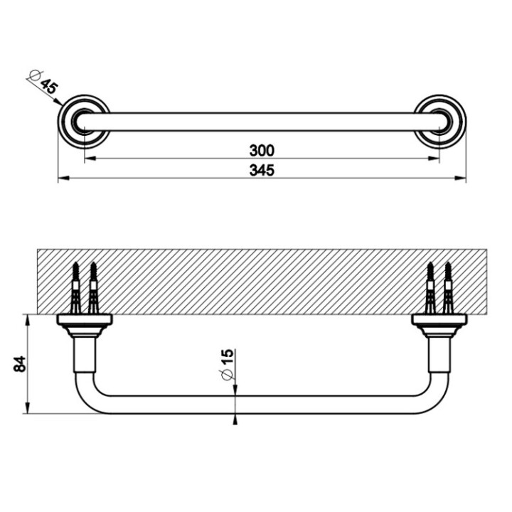 Gessi 65497#707 полотенцедержатель 34.5 см