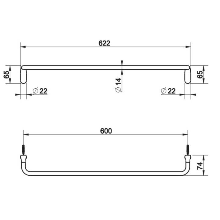 Gessi 38103#031 полотенцедержатель 60 см сталь