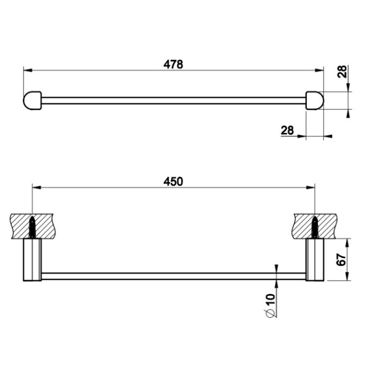 Gessi 59400#708 полотенцедержатель Rilievo 47.8 см