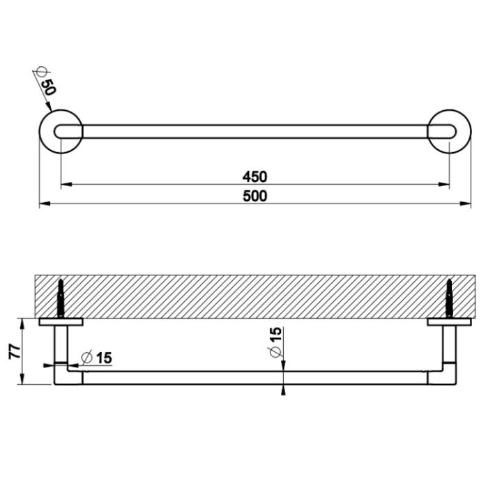Gessi 63900#707 полотенцедержатель Ingranaggio 50 см