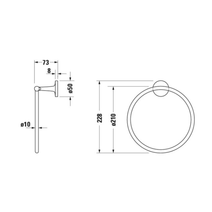 Duravit 0099474600 полотенцедержатель кольцо