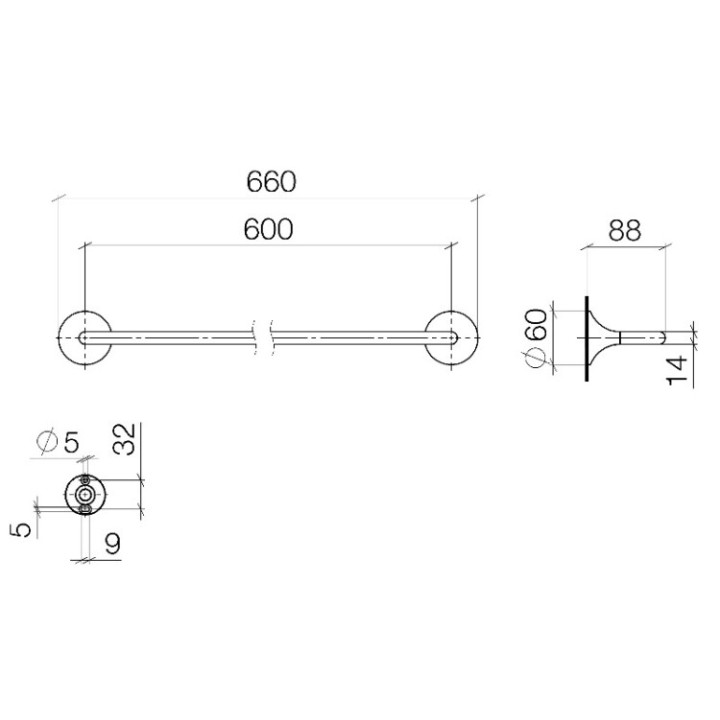Dornbracht 8306080906 полотенцедержатель 66 см