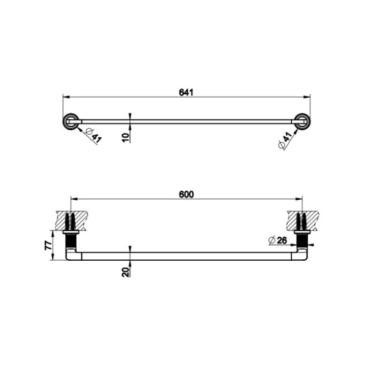 Gessi 58503#713 полотенцедержатель латунь 64.1 см