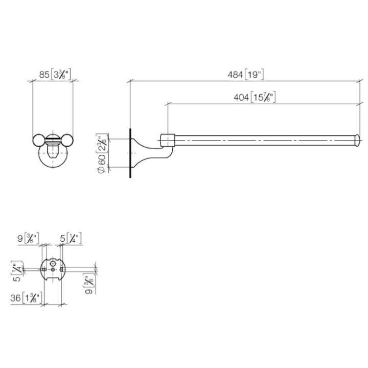 Dornbracht 8321036100 полотенцедержатель двойной сталь