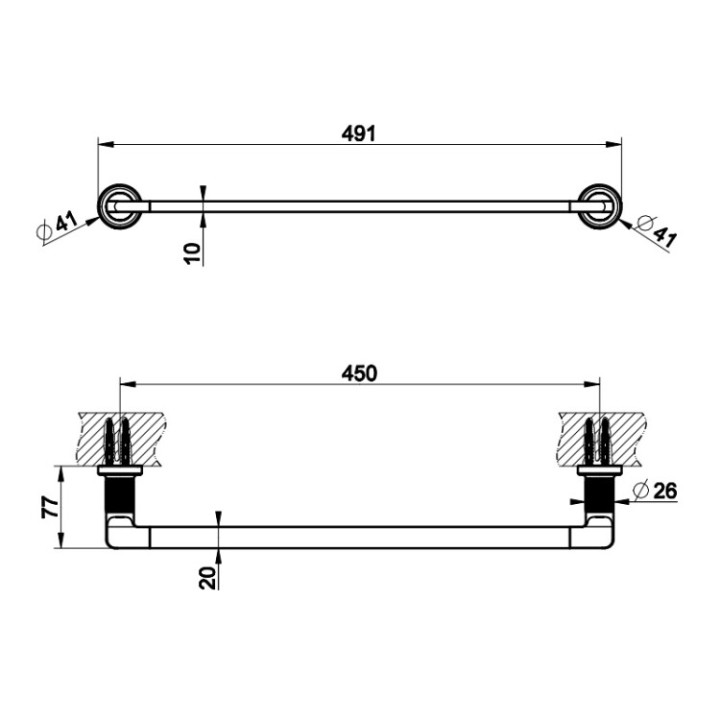 Gessi 58500#707 полотенцедержатель Black Metal