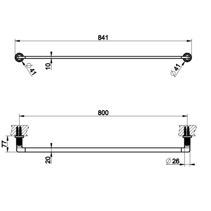 Gessi 58505#299 полотенцедержатель 84.1 см черный