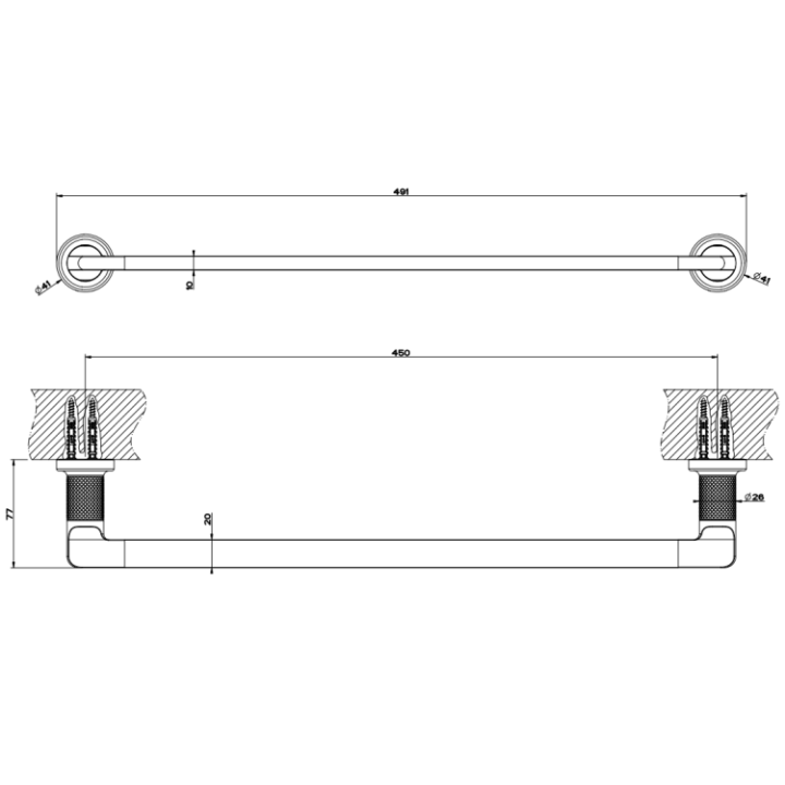 Gessi 58500#031 полотенцедержатель Inciso