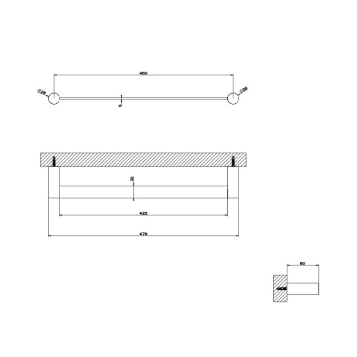 Gessi 54800#239 полотенцедержатель 47.8 см Inox