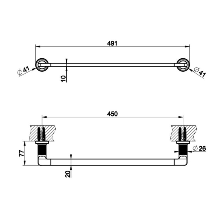 Gessi 58500#713 полотенцедержатель латунь 49.1 см