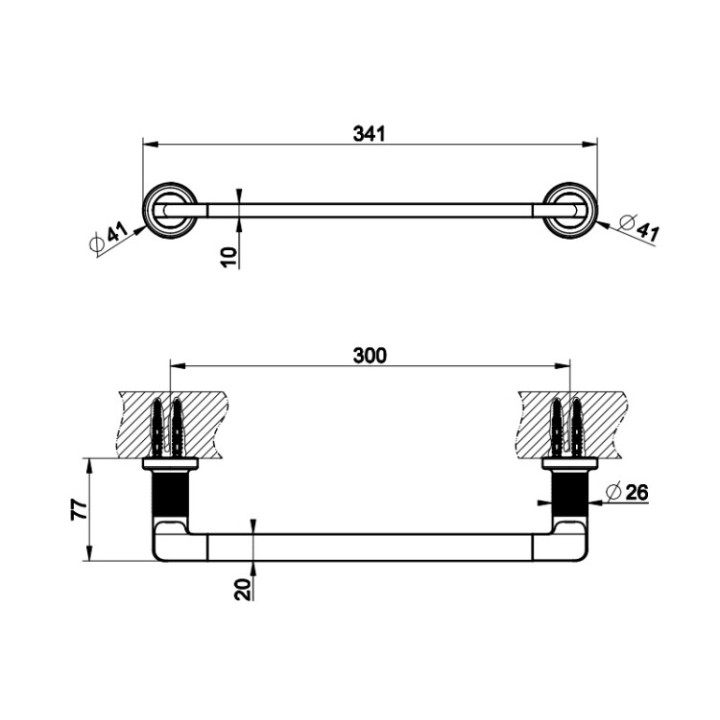 Gessi 58497#713 полотенцедержатель 34.1 см латунь