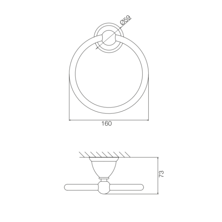 F6042/1BR полотенцедержатель кольцо 16 см бронза