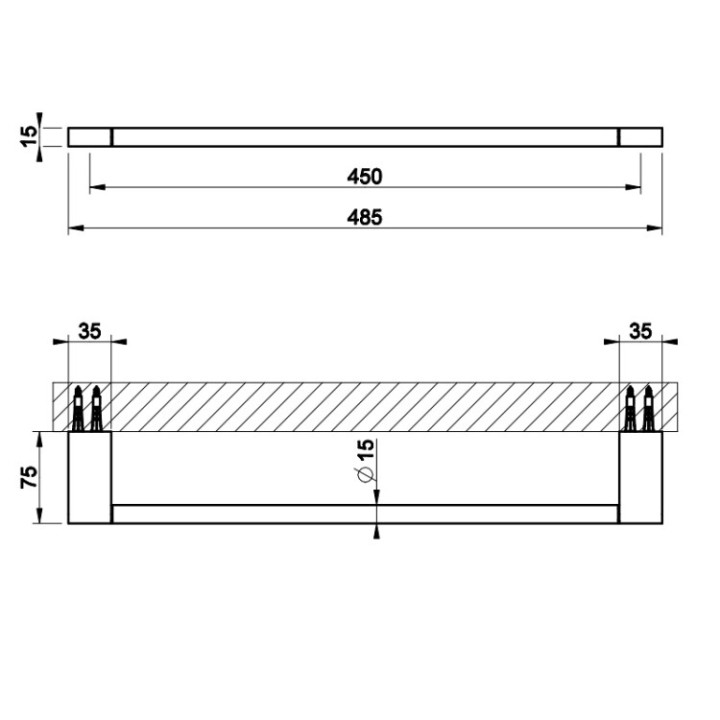 Gessi 66502#707 полотенцедержатель, 48.5 см