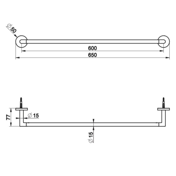 Gessi 63703#707 полотенцедержатель Ventaglio 65 см