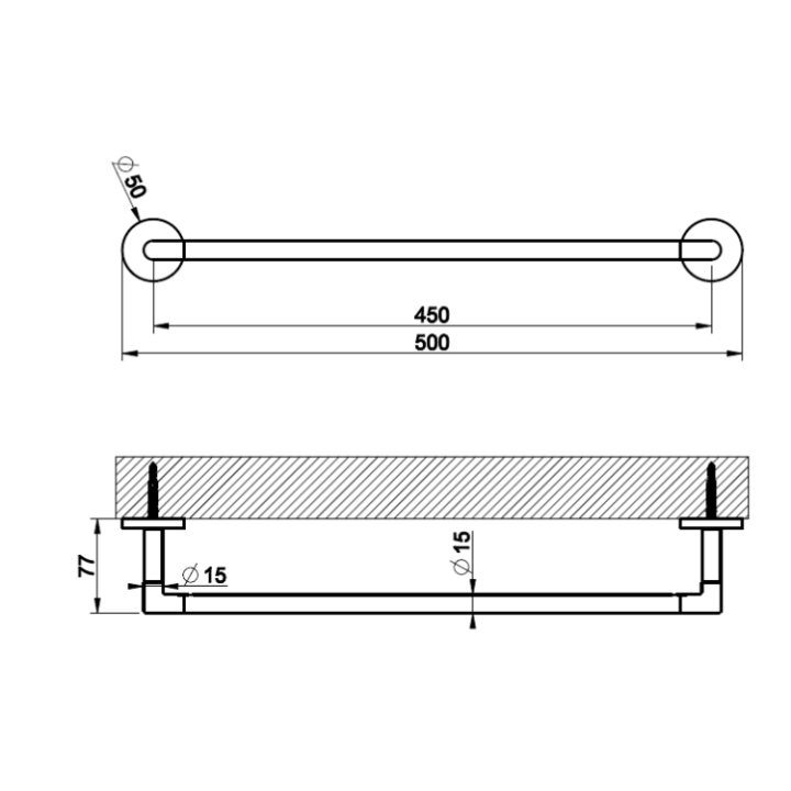 Gessi 63900#706 полотенцедержатель Ingranaggio 50 см