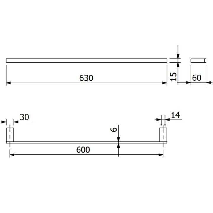 Kludi 31979N2 полотенцедержатель VELA C 63 см