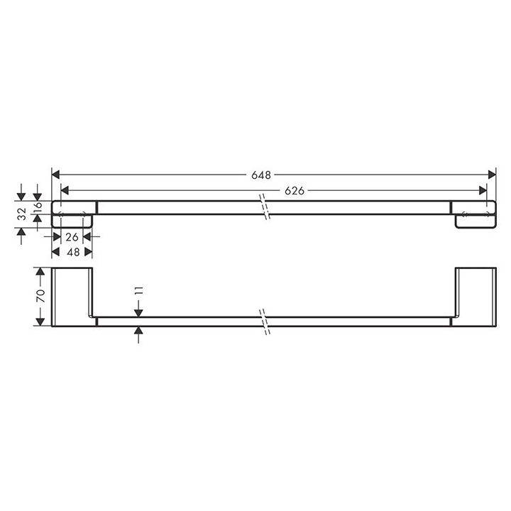 Hansgrohe 41747140 полотенцедержатель 64.8 см бронза