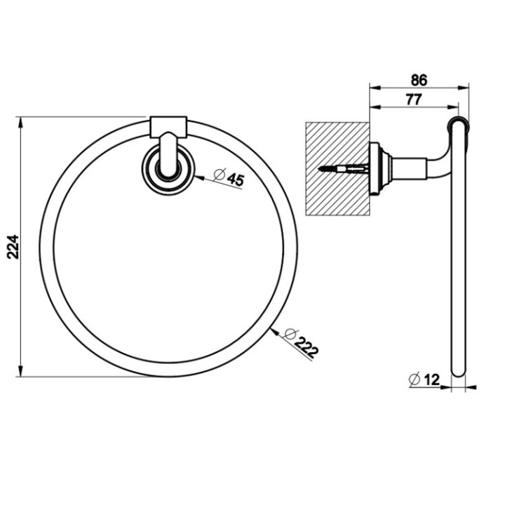 Gessi 65509#727 полотенцедержатель VENTI20 латунь