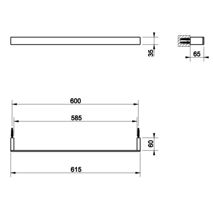 Gessi 20903#149 полотенцедержатель 61.5 см никель