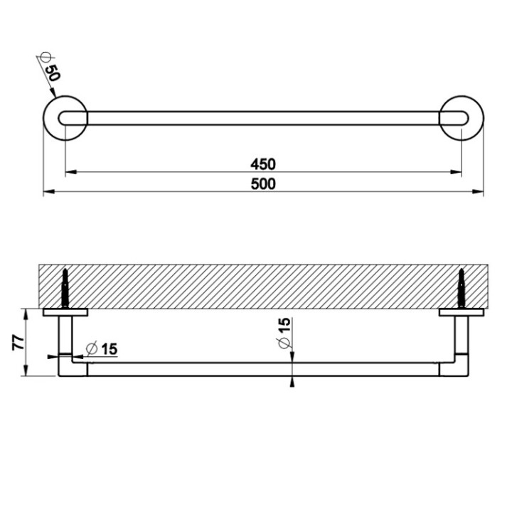 Gessi 63800#708 полотенцедержатель Anello медь 50 см
