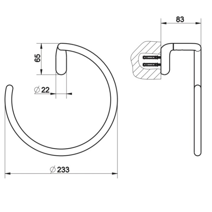 Gessi 38109#125 полотенцедержатель кольцо Goccia