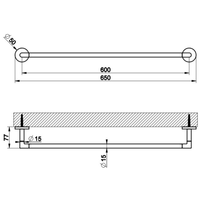 Gessi 63803#707 полотенцедержатель Anello 65 см