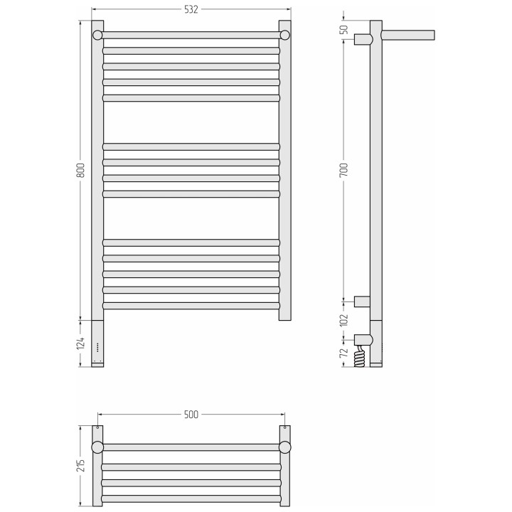 Полотенцесушитель Сунержа Богема 3.1, 15-6006-8050