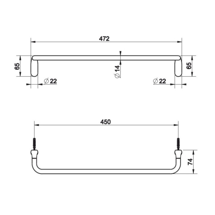 Gessi 38100#031 полотенцедержатель 45 см сталь