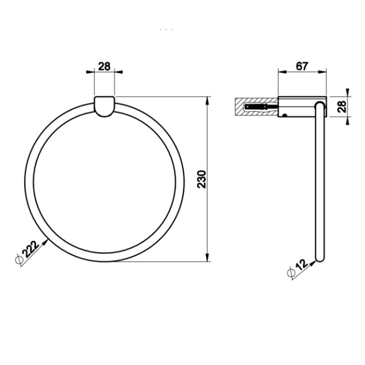 Gessi 59509#149 полотенцедержатель кольцо 22.2 см