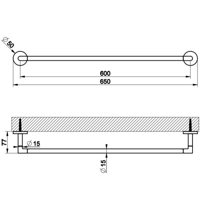 Полотенцедержатель Gessi 63903#031, сталь, 65 см